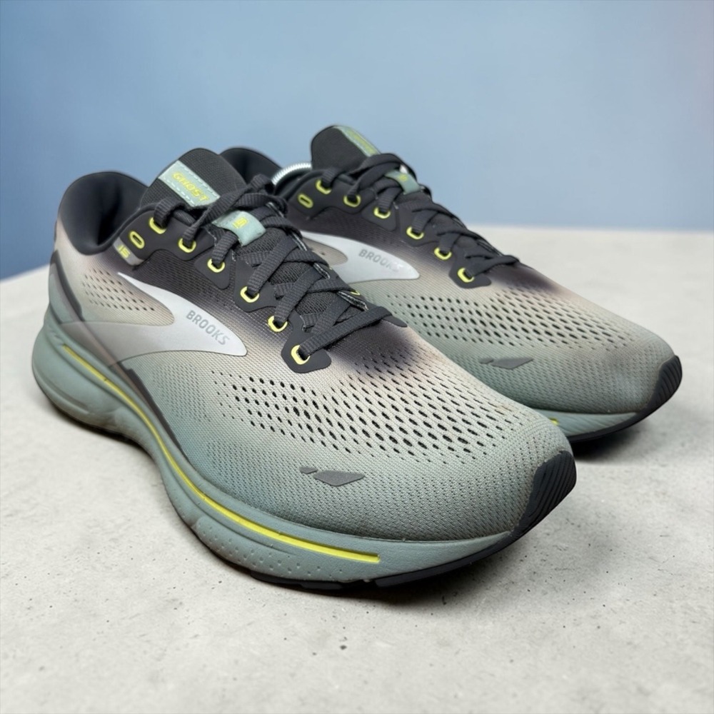 Brooks Ghost 15 Running Shoes Mens 11 Grey Black Yellow 1103931D091 DNA LOFT v2